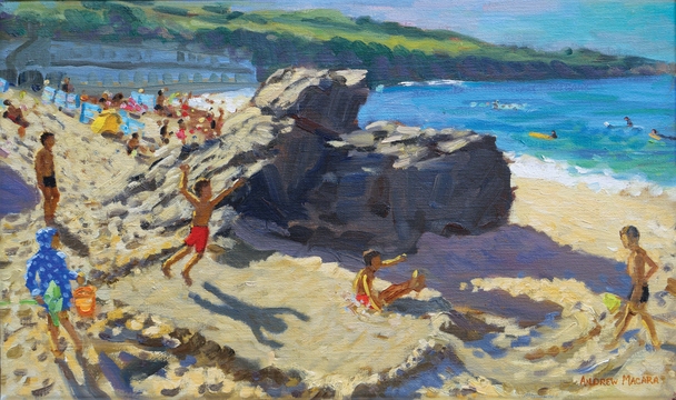 Children Playing on Porthmeor Beach, St Ives