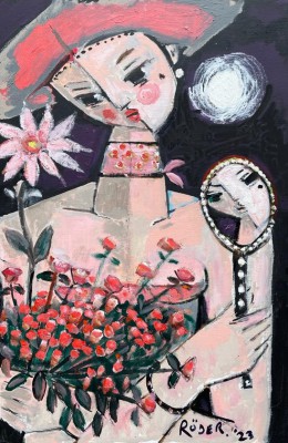 Flower, Mirror and Moon