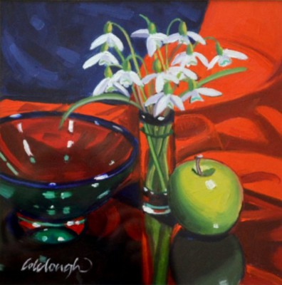 Snowdrops and Green Apple