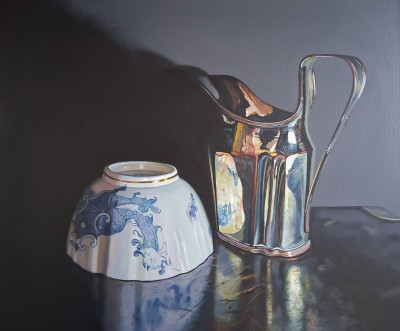 Scottish Artist JANE CRUICKSHANK - Blue, White and Siver I