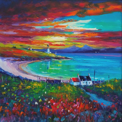 JEAN FEENEY - sunset over lochindaal, islay