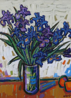 Scottish Artist JOAN GILLESPIE - Irises and Oranges