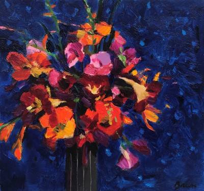 John Brown - Nasturtiums and Sweet Peas