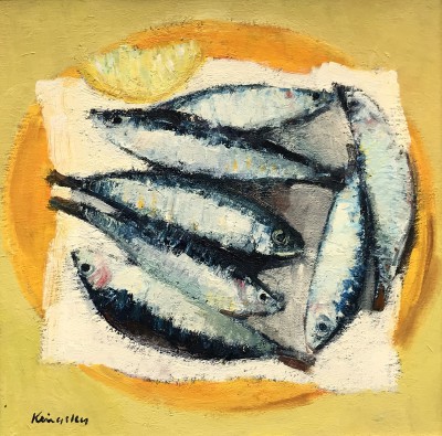 Sardines and Lemon on a Dish