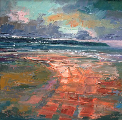 Evening Reflections on the Sand, Whitby