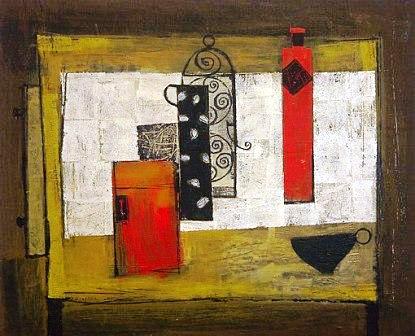 Skinny Vessels on an Ochre Table Top