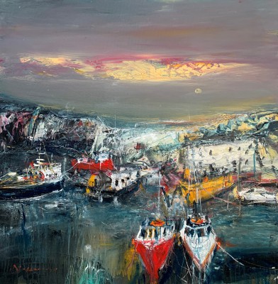 Busy Scottish Fishing Harbour