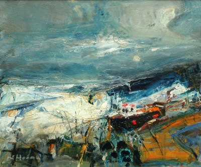Scottish Artist Nael Hanna - Fishing Boats, East Nuke