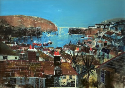 NAGIB KARSAN - view across the village, port isaac