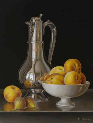 Silver Flagon with Bowl, Peaches and Figs