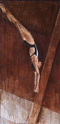 Female Diver Stretching out for Water