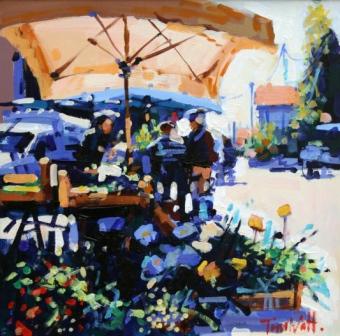 TOM WATT - concots market, flower stall